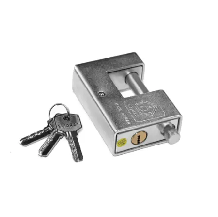 تصویر از قفل کتابی ۹۰ روکش دار ۳ کلید کامپیوتری مات (سندبلاست) عمارت