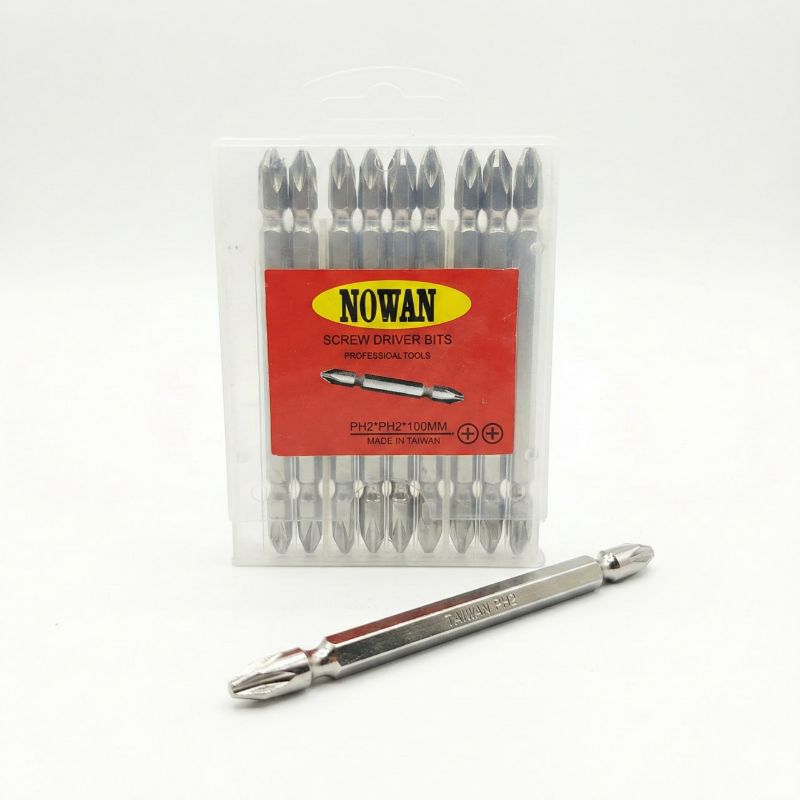 تصویر از سر پیچ گوشتی دو طرفه چهارسو نوان مدل PH2 طول 100